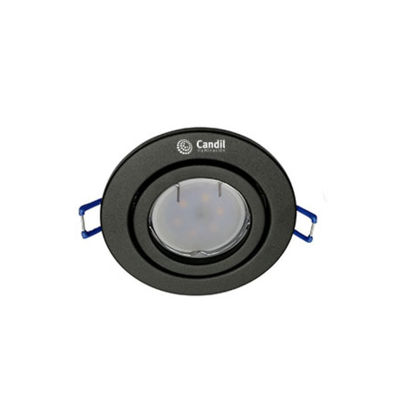 Spot DML móvil redondo 9.3 cm corte 7 cm negro